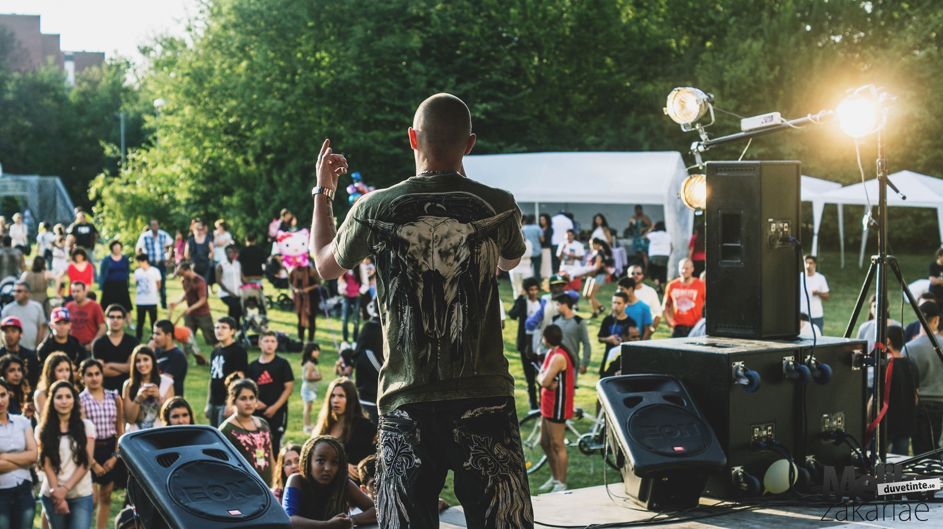Up and coming swedish rapper Xersize on a festival
